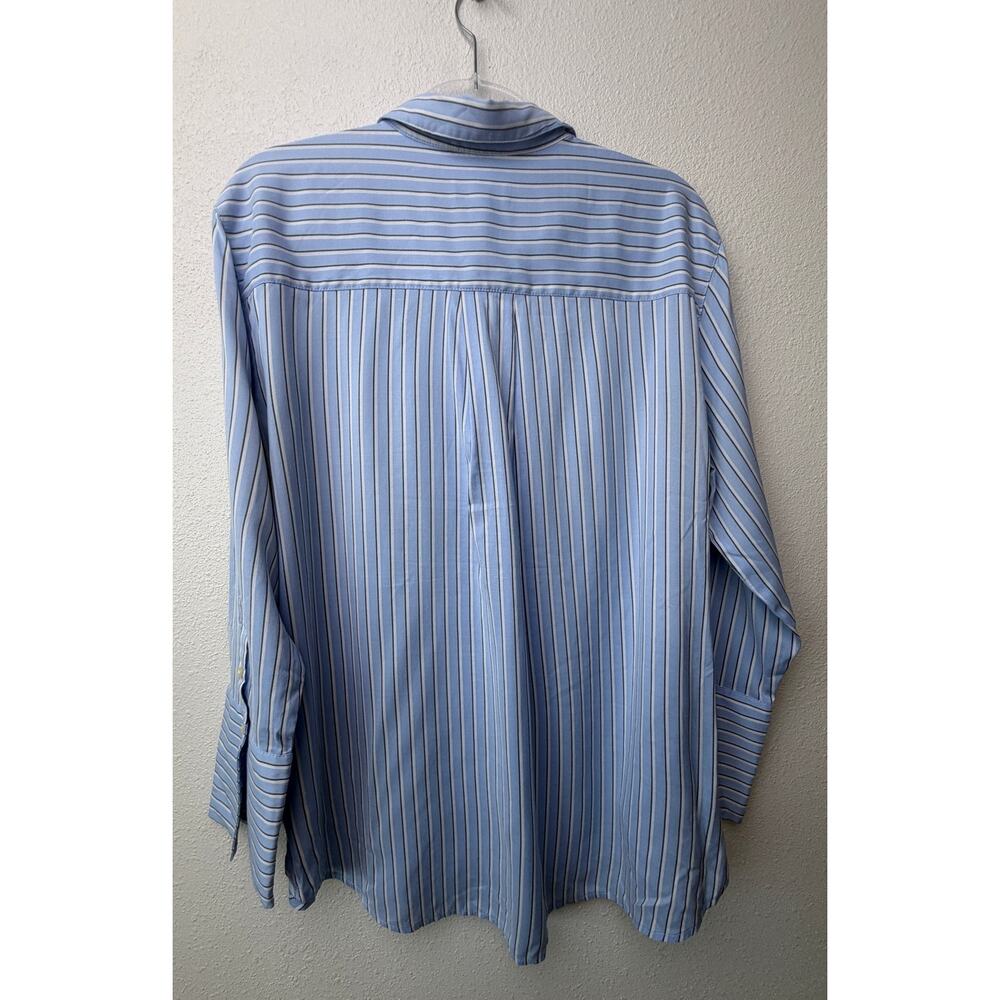 Treasure & Bond Blue Striped Boyfriend Shirt Womens XL - Picture 6 of 14